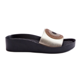 Chanclas Mujer Piel Con Adorno S.Barski KV27-019 Dorado