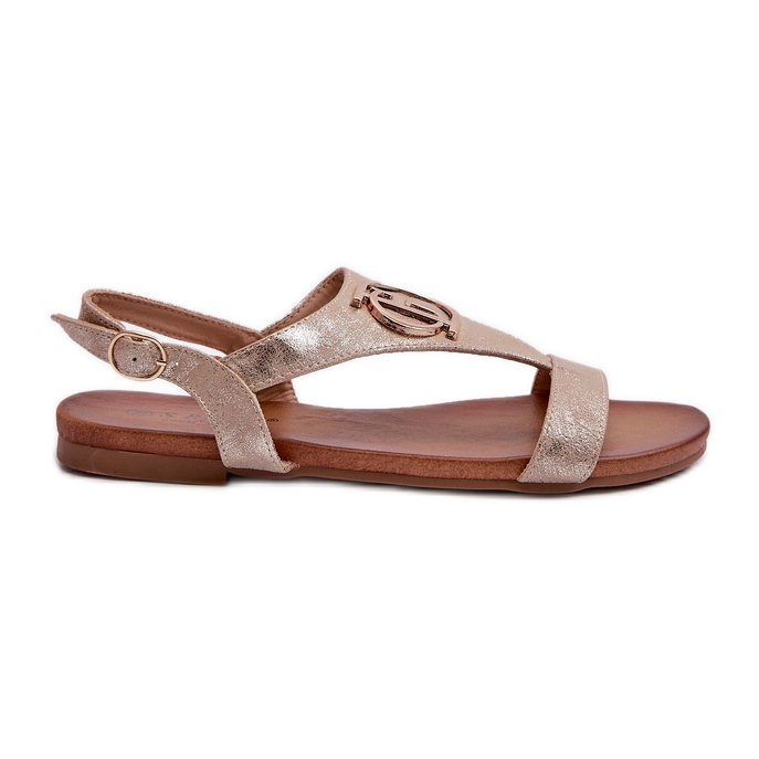 Sandalias Planas Mujer Con Decoración S.Barski KV27-051 Dorado