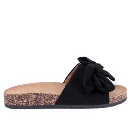 Keitas Chanclas de corcho negro con lazo Keitas Chanclas de corcho negro con lazo