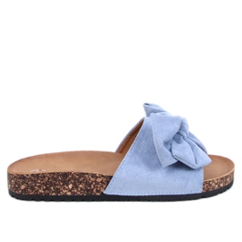 Keitas Babuchas de corcho azul con lazo
