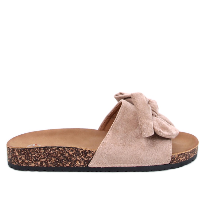 Keitas Babuchas de corcho caqui con lazo beige Keitas Babuchas de corcho caqui con lazo beige