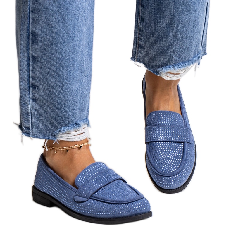 Mocasines Mogha azul strass Mocasines Mogha azul strass