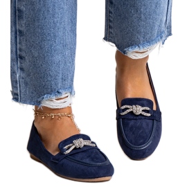 Mocasines azul marino con decoración Jabira brillante