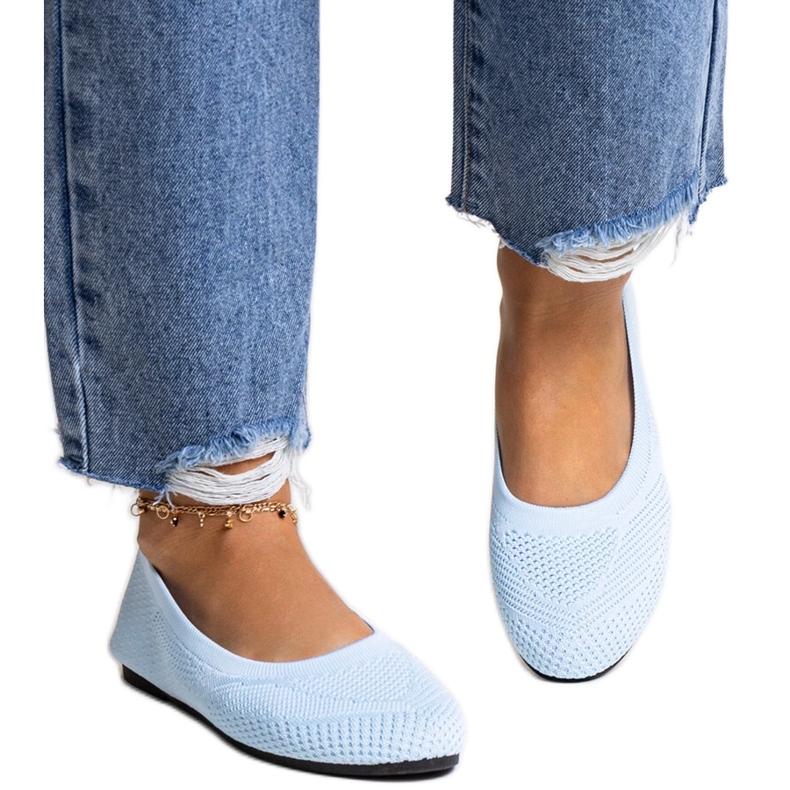 Bailarinas de tela azul de Yafia Bailarinas de tela azul de Yafia