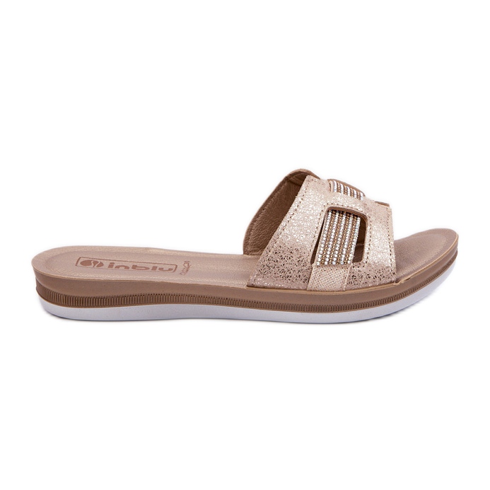 Chanclas Mujer Cómodas Brillantes Inblu BA000050 Dorado