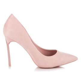 Vices de tacones altos de ante rosado