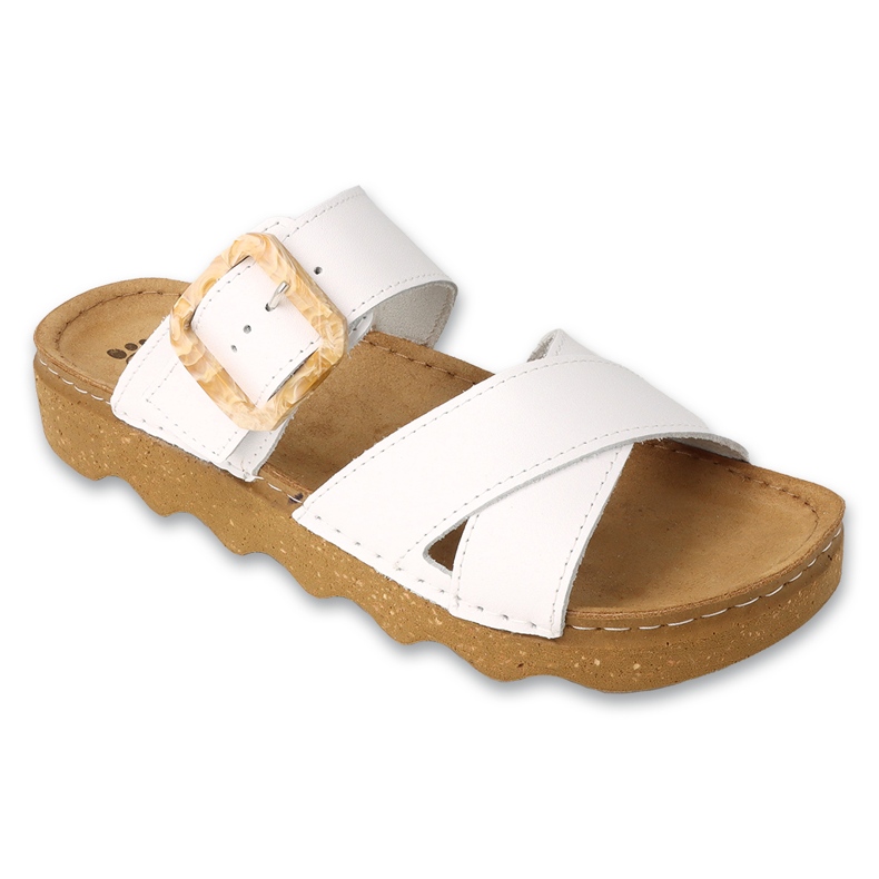 Zapatillas de mujer Dr.ORTO Befado, fondo de piel, 179D005, blanco Zapatillas de mujer Dr.ORTO Befado, fondo de piel, 179D005, blanco