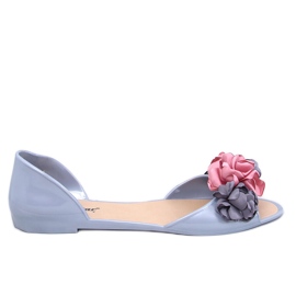 Melisa con flores Carmil Grey gris