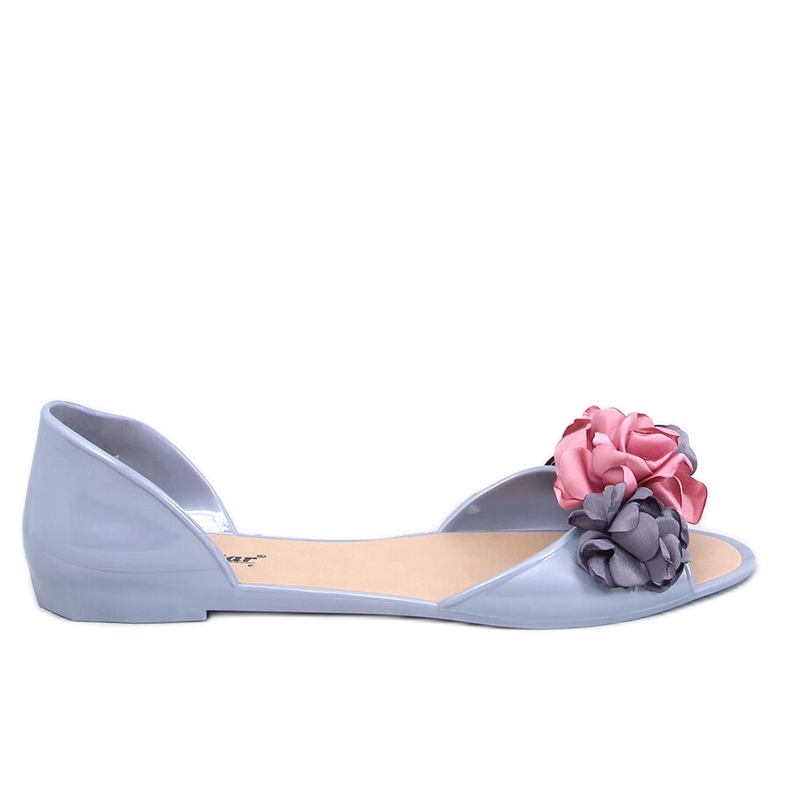Melisa con flores Carmil Grey gris