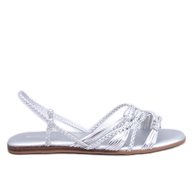 Limbe Sandalias estilo boho plateadas plata