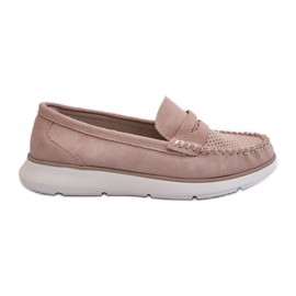 Sergio Leone SP012 Mocasines de ante beige con plataforma