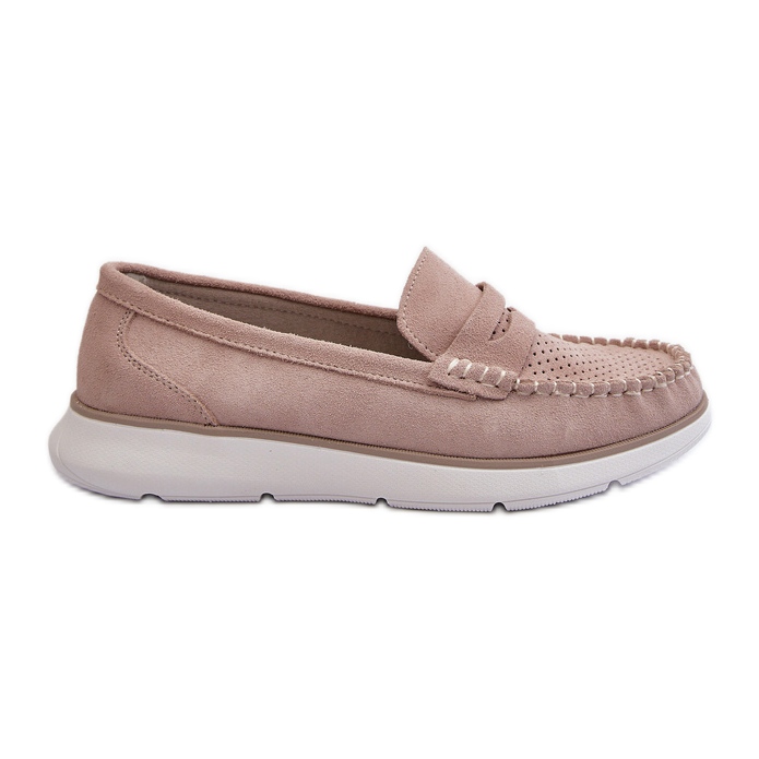 Sergio Leone SP012 Mocasines de ante beige con plataforma
