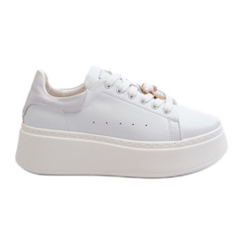 Zapatillas Mujer Piel Plataforma Con Osito Blanco Vinceza 66641