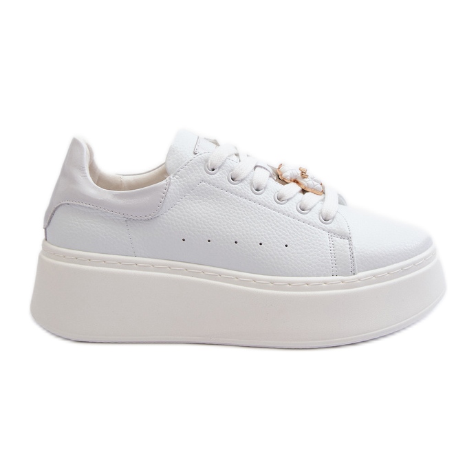 Zapatillas Mujer Piel Plataforma Con Osito Blanco Vinceza 66641