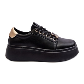 Deportivas Mujer de Piel con Plataforma Negro Vinceza 66700