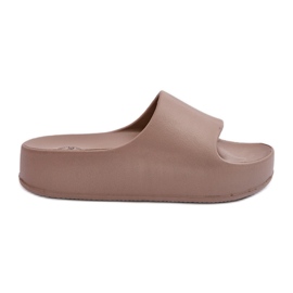 Chanclas Airaplea con plataforma de espuma de mujer de color marrón beige