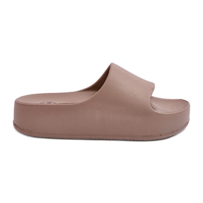 Chanclas Airaplea con plataforma de espuma de mujer de color marrón beige