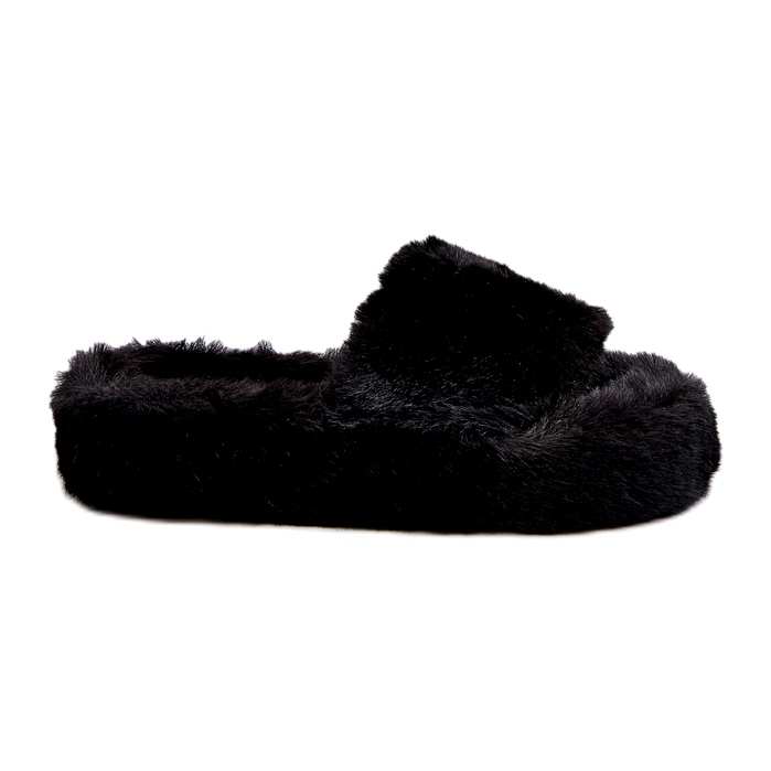 Pantuflas de Mujer de Pelo Negro Stepia Pantuflas de Mujer de Pelo Negro Stepia