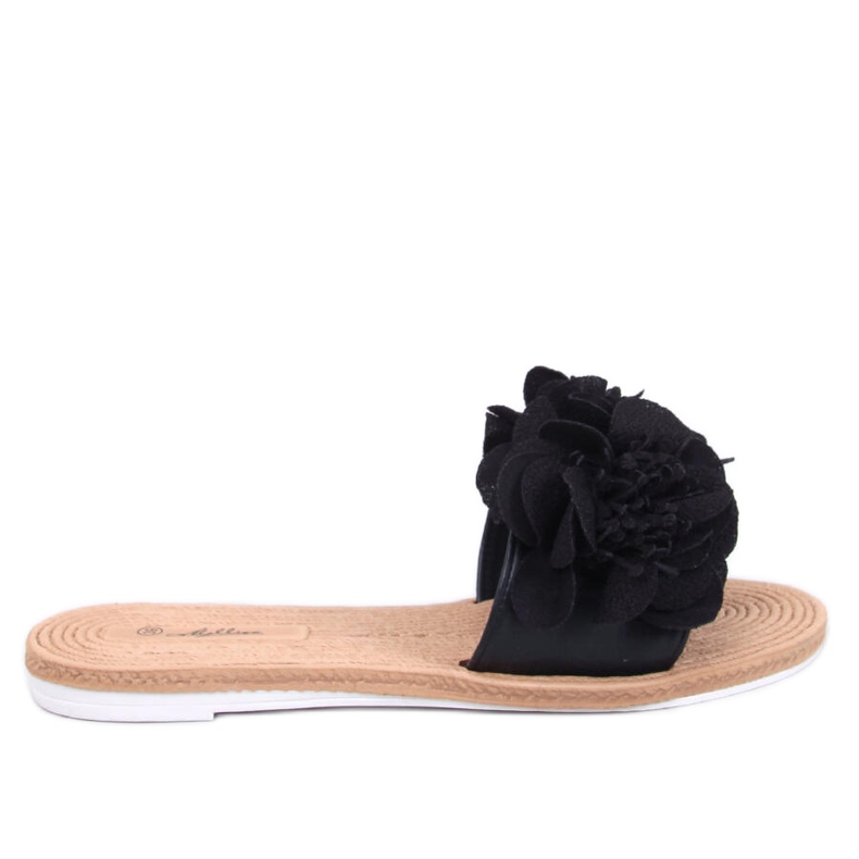 Chanclas suaves con flores Diaye Black negro Chanclas suaves con flores Diaye Black negro