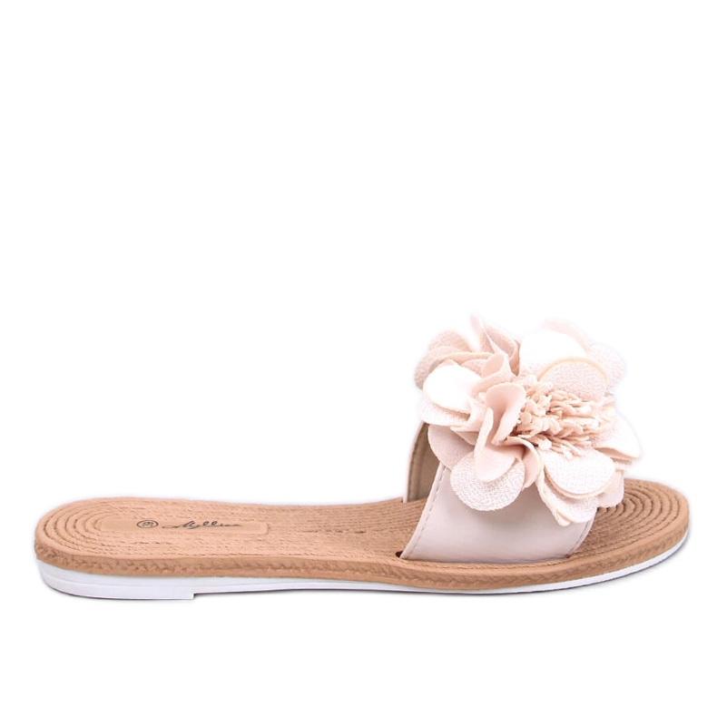 Chanclas suaves con flores Diaye Beige Chanclas suaves con flores Diaye Beige