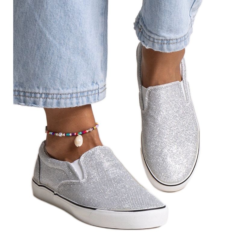 Zapatillas Lublubah plateadas brillantes plata