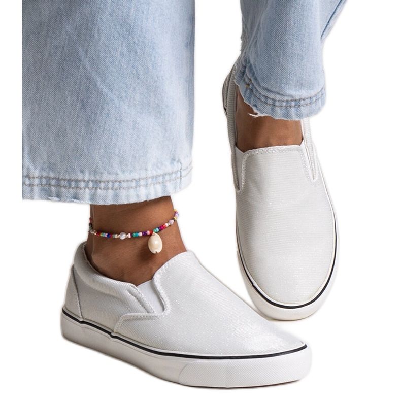 Zapatillas Lublubah blancas brillantes blanco Zapatillas Lublubah blancas brillantes blanco