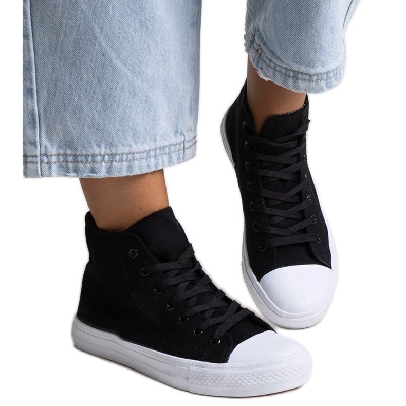 Bez marki Zapatillas altas Ghanem negras negro