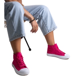 Bez marki Zapatillas altas Ghanem rosa oscuro rosado