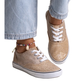Zapatillas Carroline doradas brillantes dorado