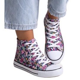 Zapatillas altas rosas con estampado floral de Mehretina rosado