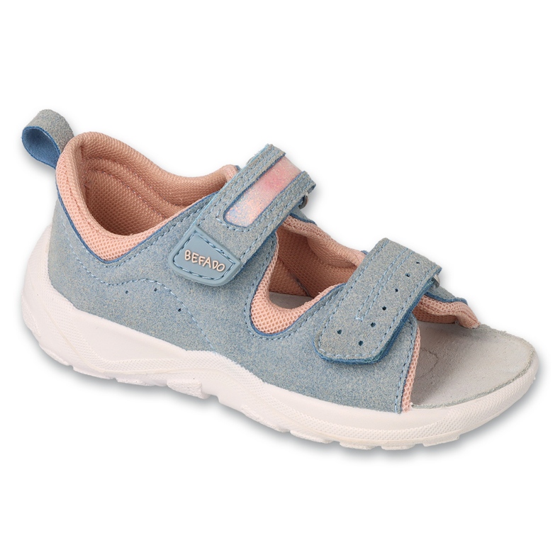 Sandalias infantil befado con aplicación de piel 721P014 azul y rosa Sandalias infantil befado con aplicación de piel 721P014 azul y rosa