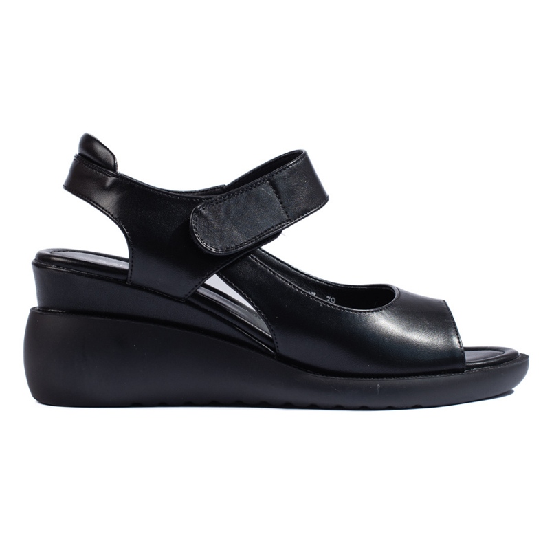 Cómodas sandalias de cuña negras de Sergio Leone negro