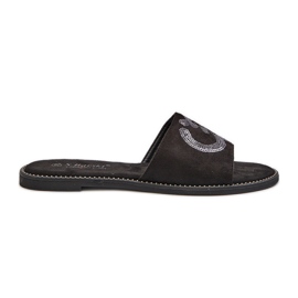 Chanclas Planas Mujer Con Lentejuelas S.Barski KV27-052 Negro