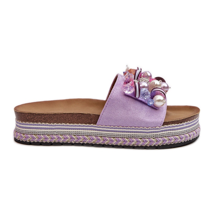 Chanclas De Mujer En La Plataforma Con Adornos S.Barski HY077 Morado violeta