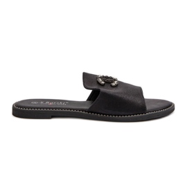 Chanclas Mujer Elegantes Brillantes Con Decoración S.Barski KV27-050 Negro