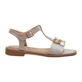 Sandalias Mujer Elegantes Con Detalles Decorativos S.Barski KV27-030 Beige