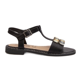 Sandalias Mujer Elegantes Con Detalles Decorativos S.Barski KV27-030 Negro