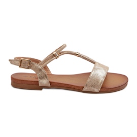 Sandalias Planas Mujer Con Tiras S.Barski KV27-010 Dorado
