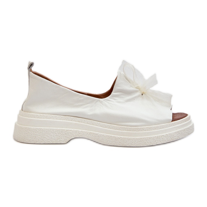 Zazoo 2939 Sandalias Mujer Piel Con Lazo, Blanco