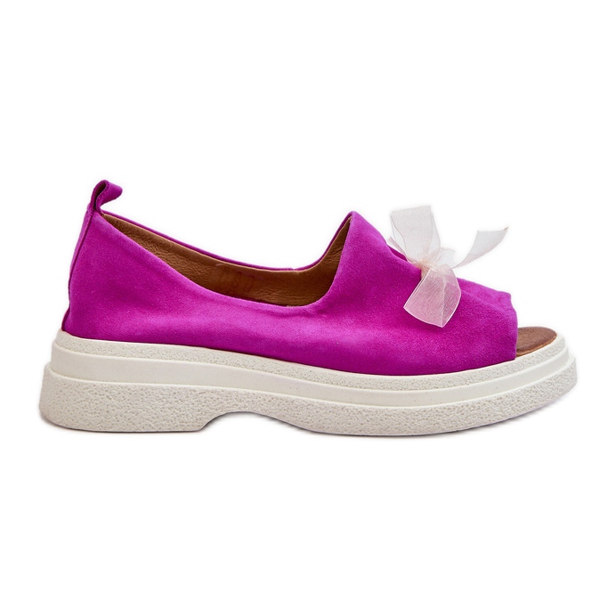 Zazoo 2939 Sandalias Mujer Ante Con Lazo, Fucsia rosado