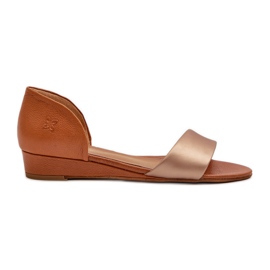 Sandalias de Piel Maciejka 1971-68 Marrón y Dorado
