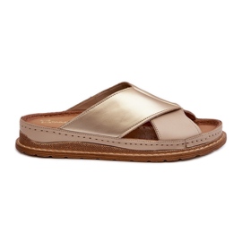Chanclas Piel Perfilada Maciejka 04986-04 Dorado-Beige