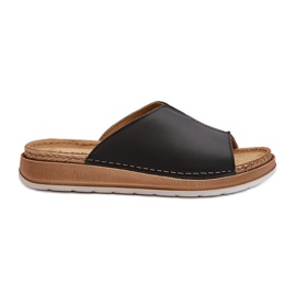 Chanclas de Mujer Cómodas Fabricadas en Piel Ecológica Inblu GS0003I1 Negro