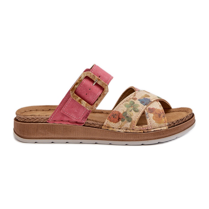 Chanclas de Mujer Cómodas con Hebilla de Flor Inblu GS000051 Rosa rosado