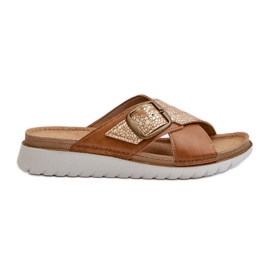 Chanclas Mujer Comodas Con Hebilla Inblu CN000032 Camel marrón