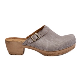 Zuecos Tacón Bajo Mujer Inblu BL000004 Gris