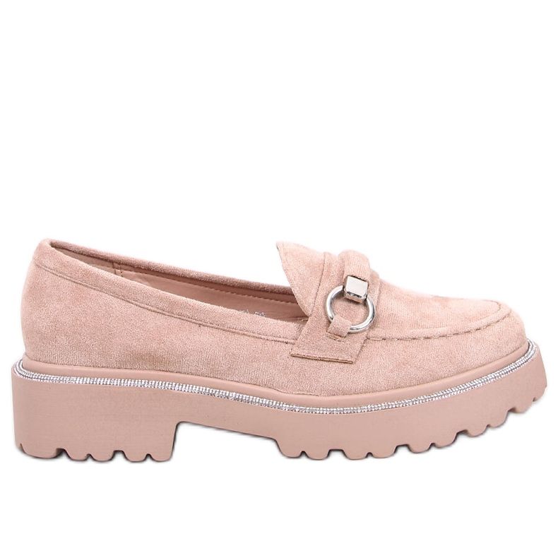 Mocasines Sheady ante caqui suela alta beige