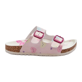 Chanclas Infantiles Con Hebillas De Corazón, Rosa Abiding