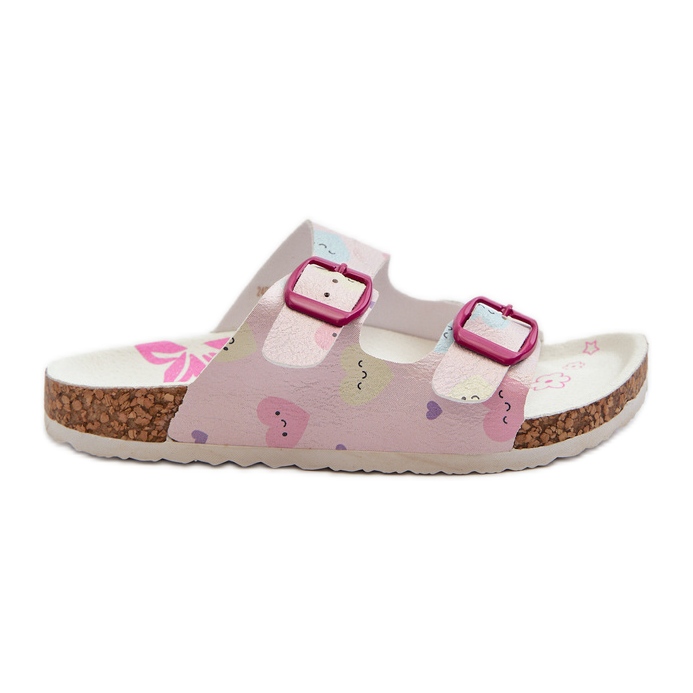 Chanclas Infantiles Con Hebillas De Corazón, Rosa Abiding rosado