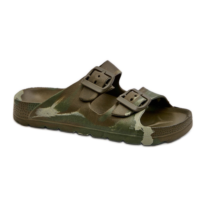 Chanclas ligeras de espuma para niño con hebillas verde oscuro Adirnaca